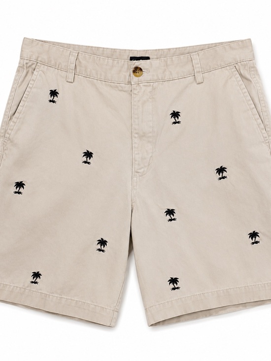 Chaps Other - Chaps Khaki Embroidered Palm Tree Shorts Size 34